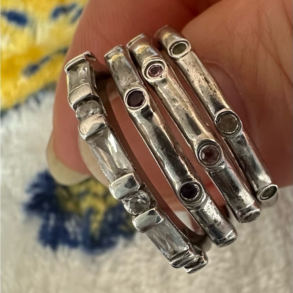 Dainty stacking rings. Sterling silver.